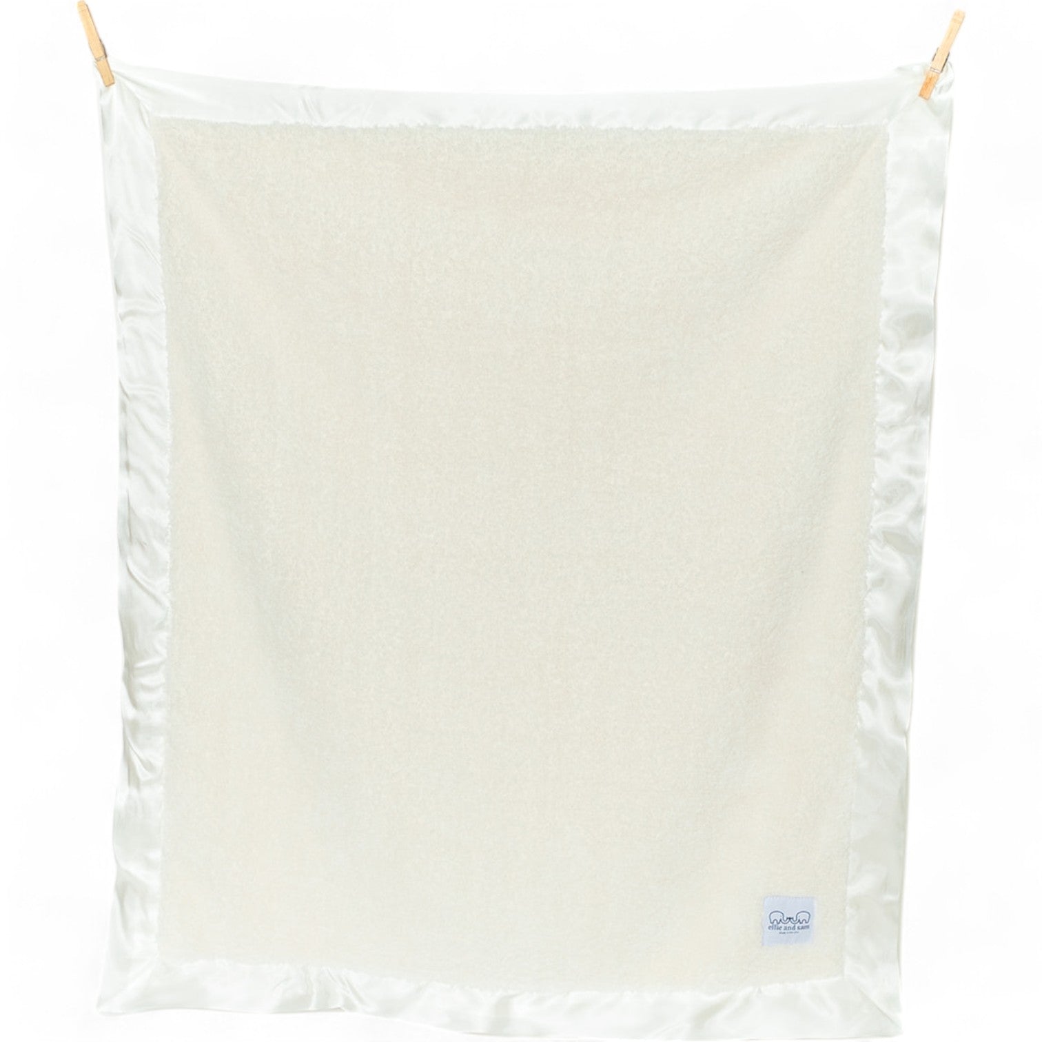 Classic Chenille Baby Blanket with Satin Trim - Ivory