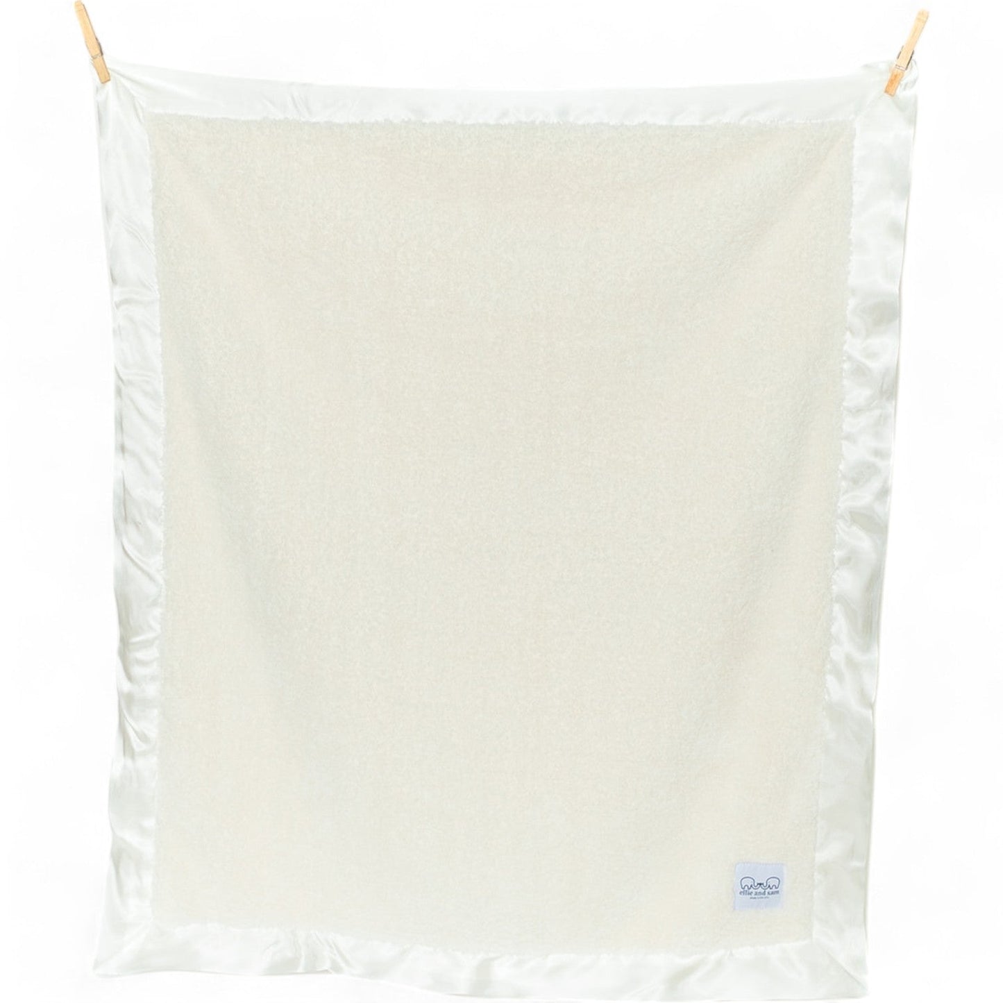 Chenille Baby Blanket with Satin Trim - Classic | Ivory