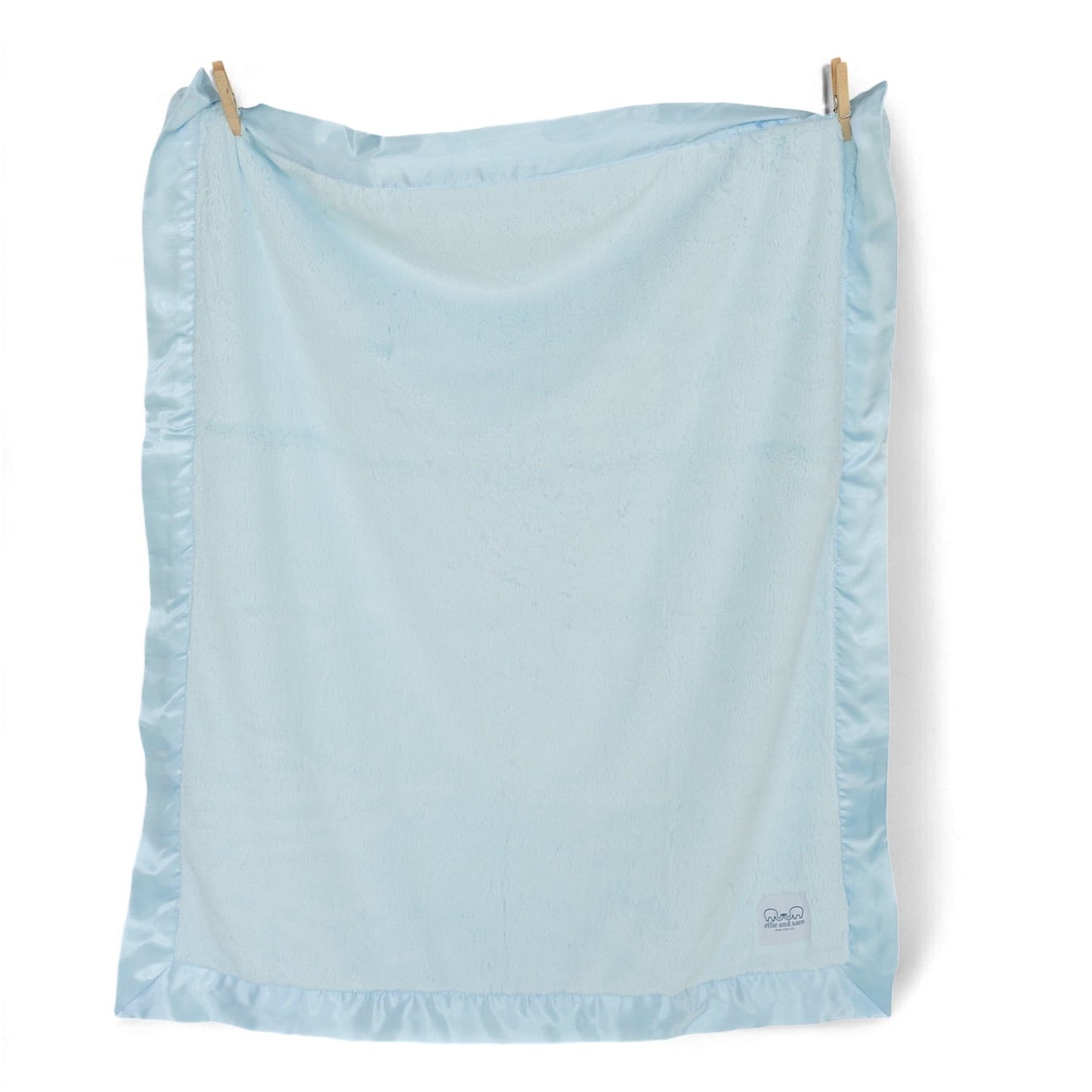 Luxury Duo Baby Blanket with Satin Trim – Luxe | Blue-Ivory