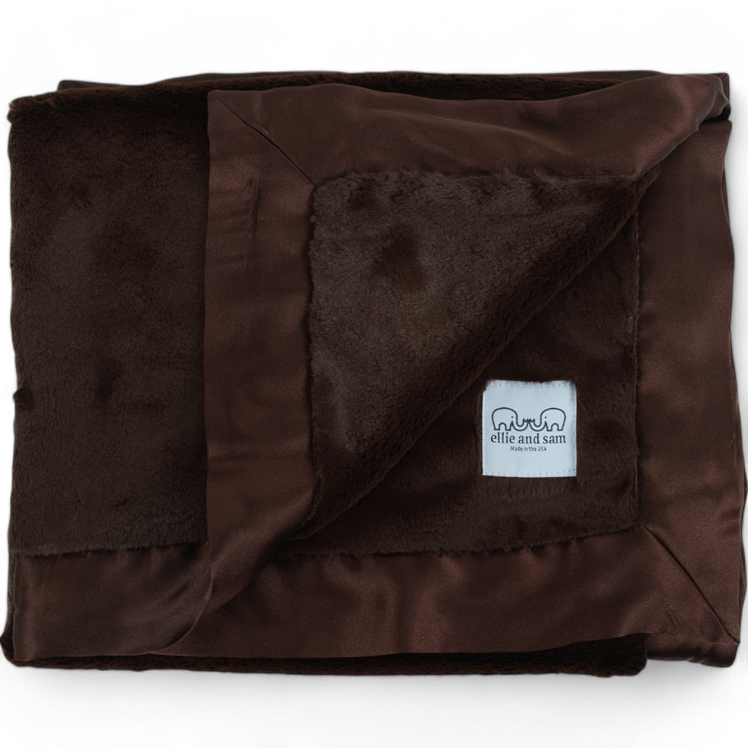 Luxury Baby Blanket with Satin Trim - Chocolate