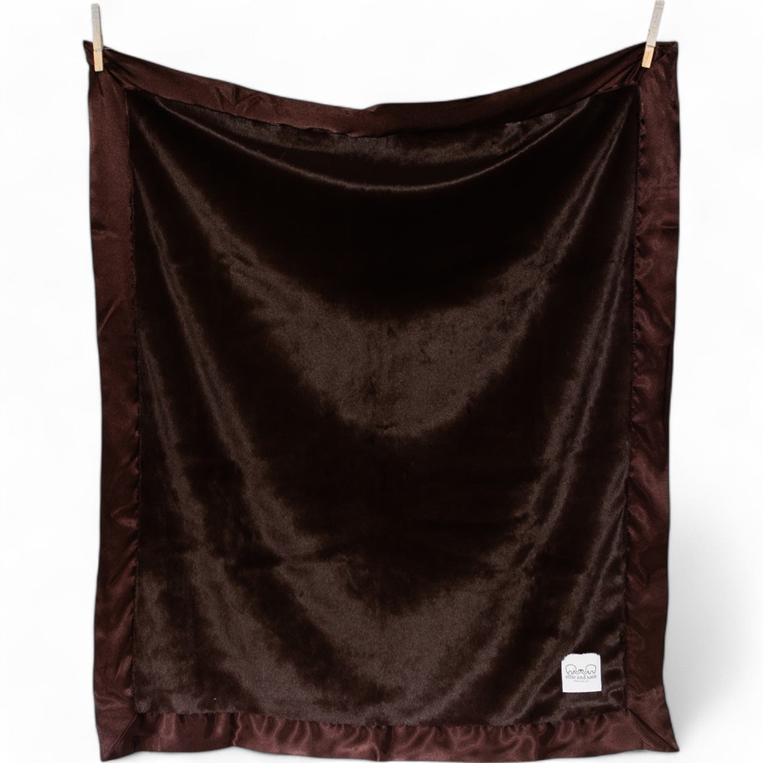 Luxury Baby Blanket with Satin Trim - Chocolate