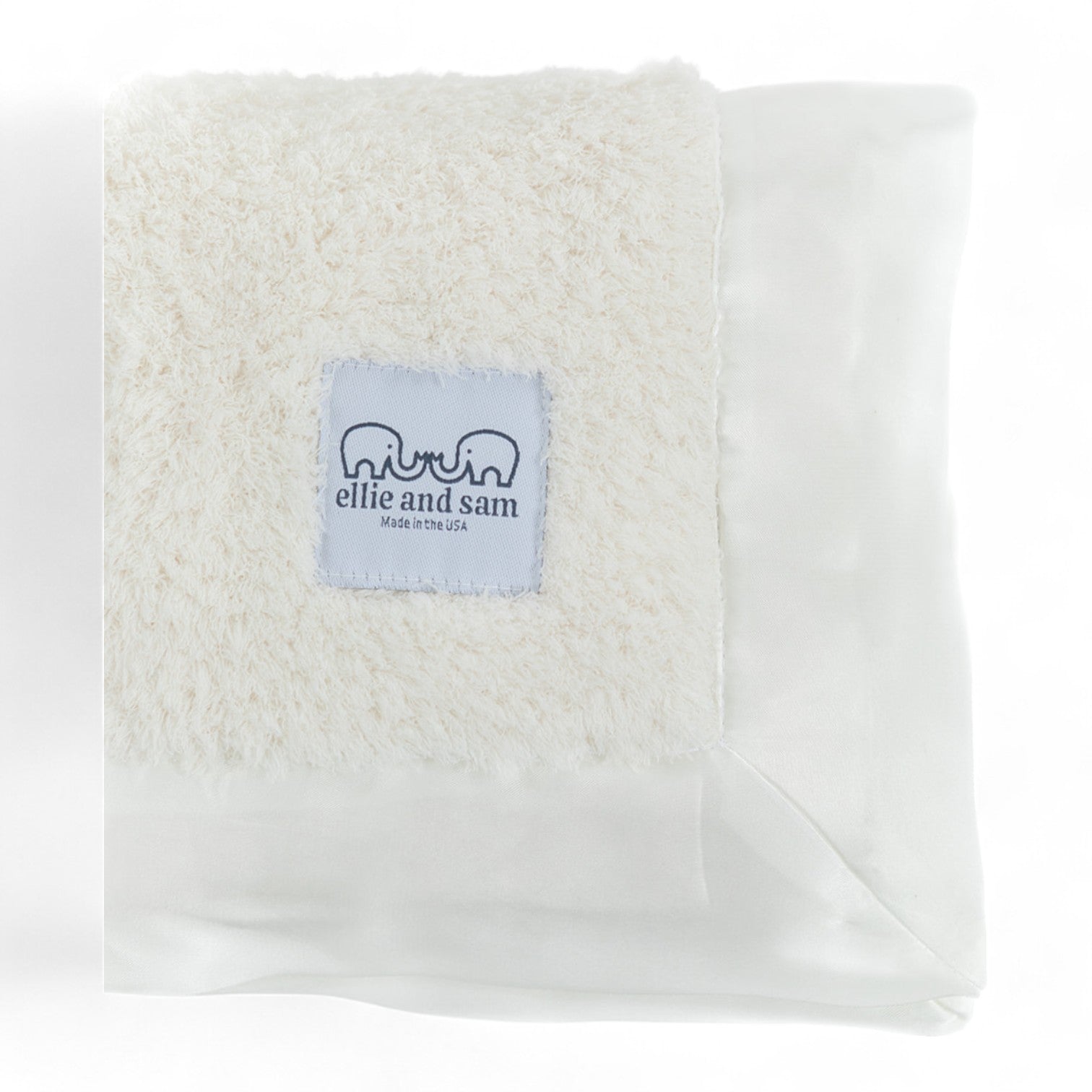 Classic Chenille Lovey Security Blanket with Satin Trim - Ivory