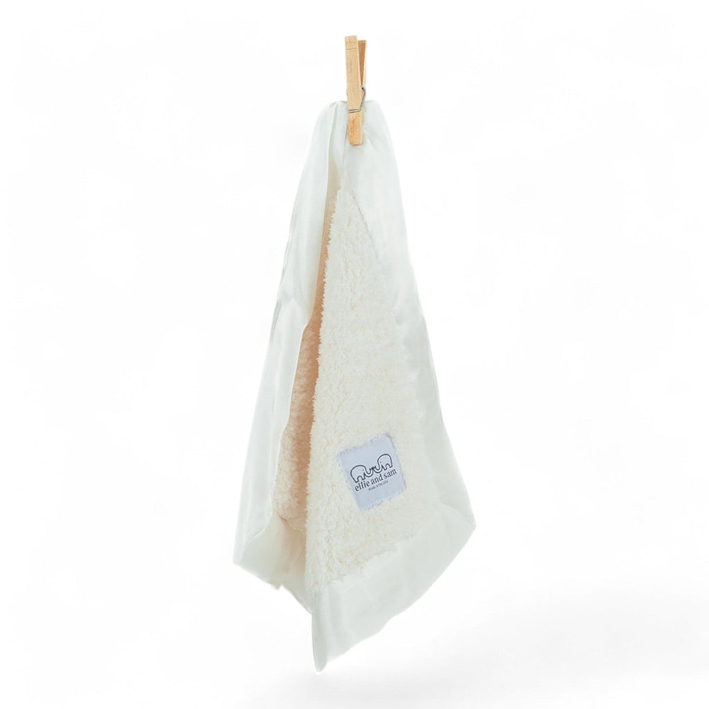 Classic Chenille Lovey Security Blanket with Satin Trim - Ivory