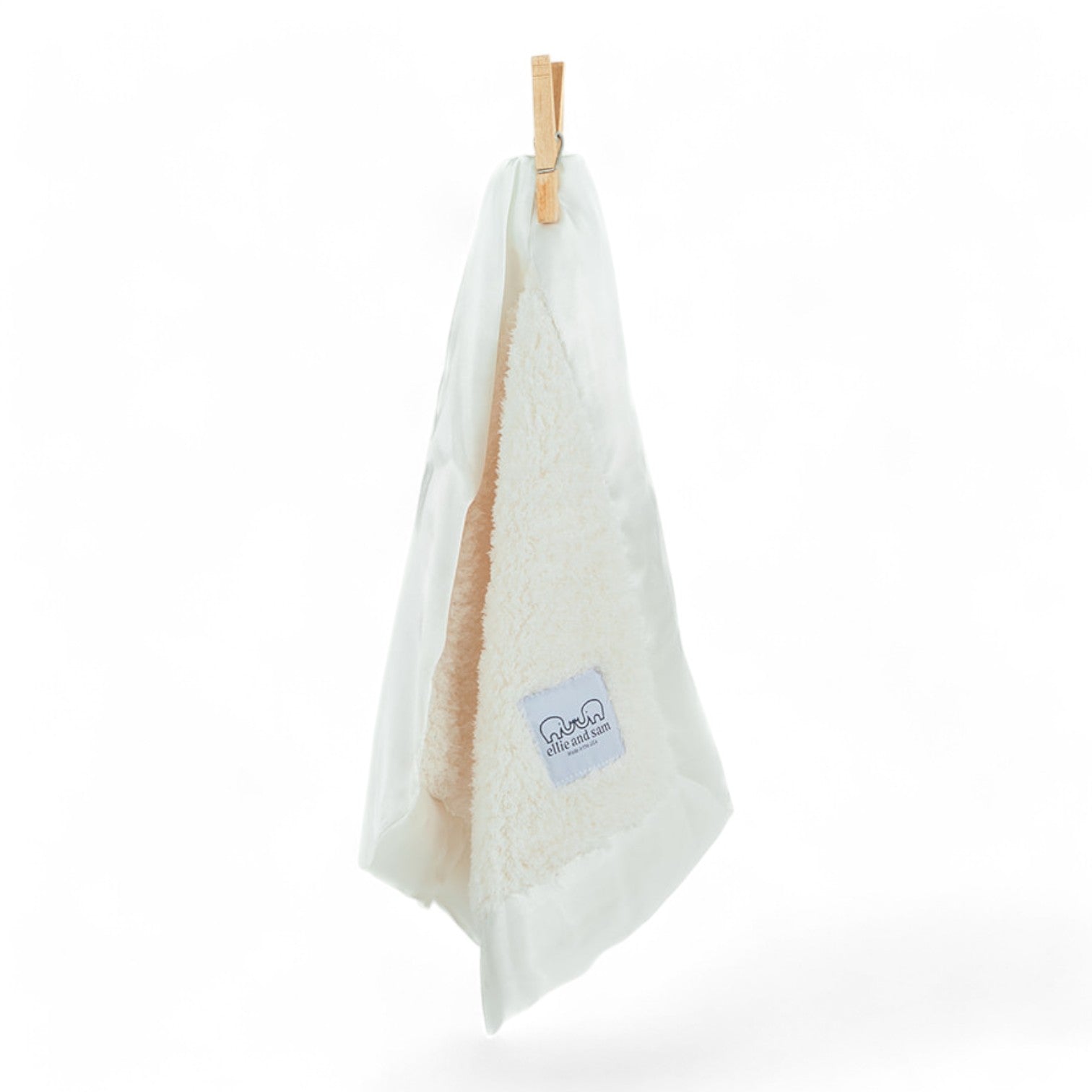 Classic Chenille Lovey Security Blanket with Satin Trim - Ivory