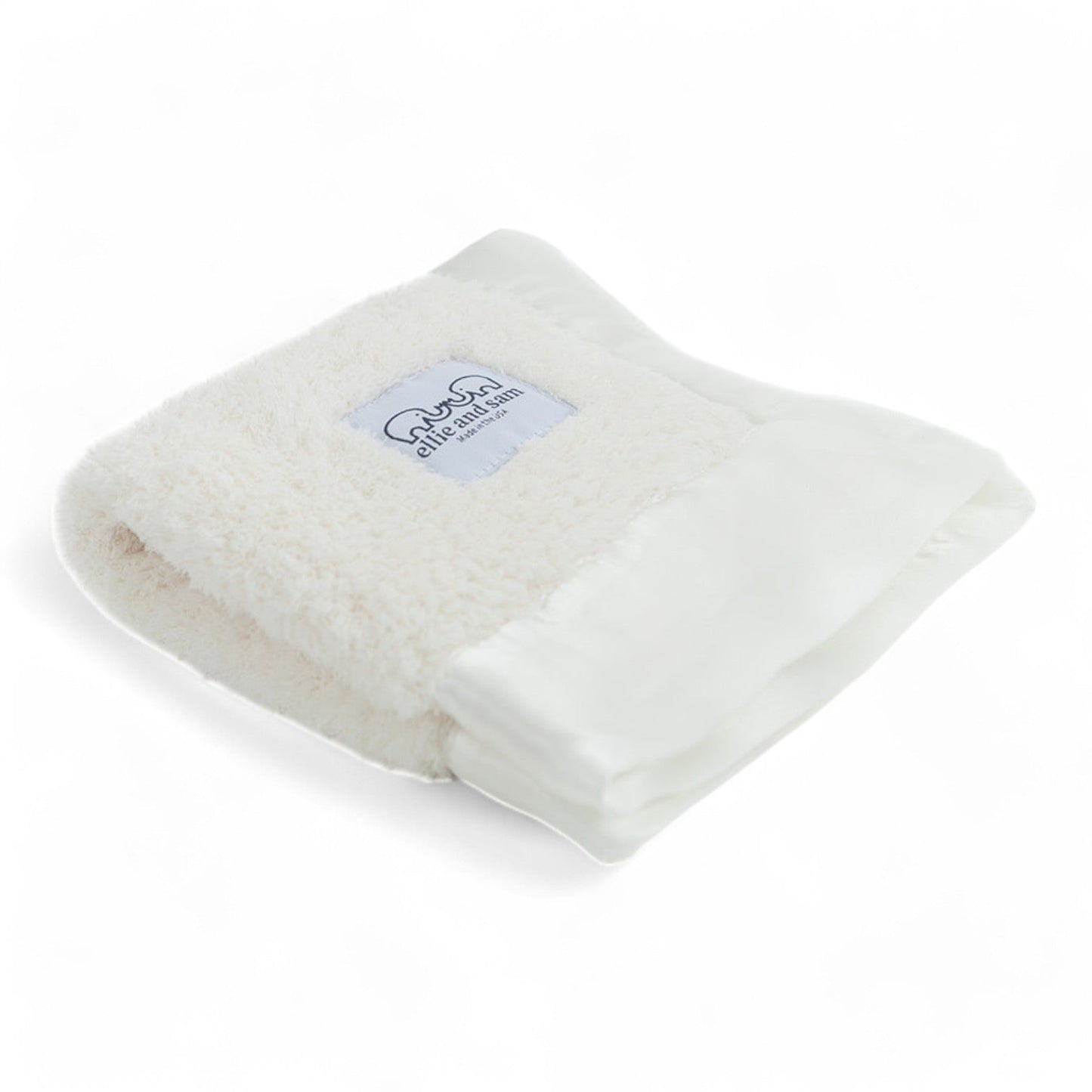 Classic Chenille Lovey Security Blanket with Satin Trim - Ivory