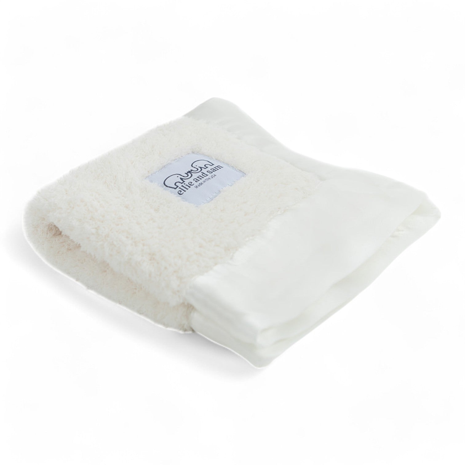 Classic Chenille Lovey Security Blanket with Satin Trim - Ivory