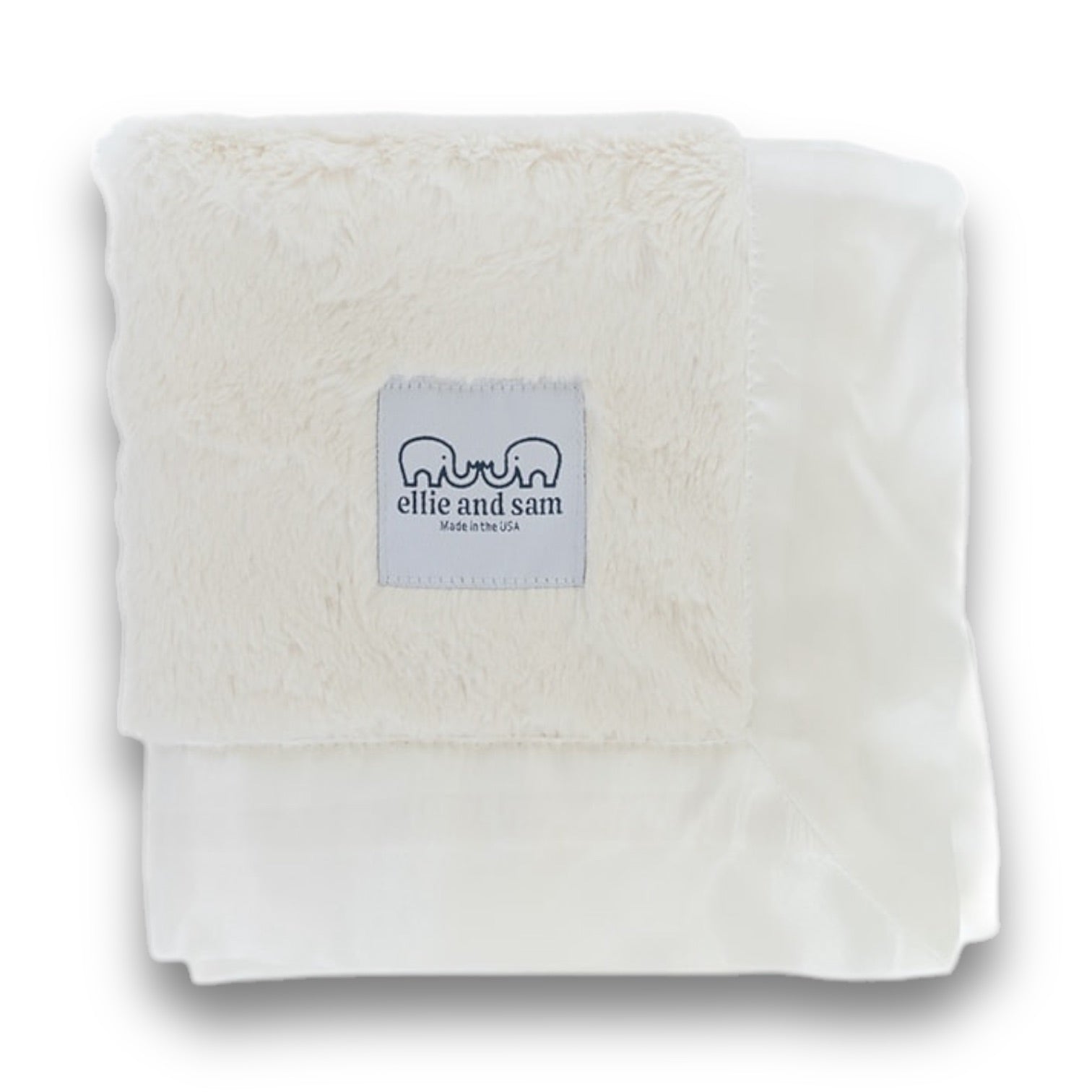 Luxury Baby Lovey Security Blanket with Satin Trim - Ivory