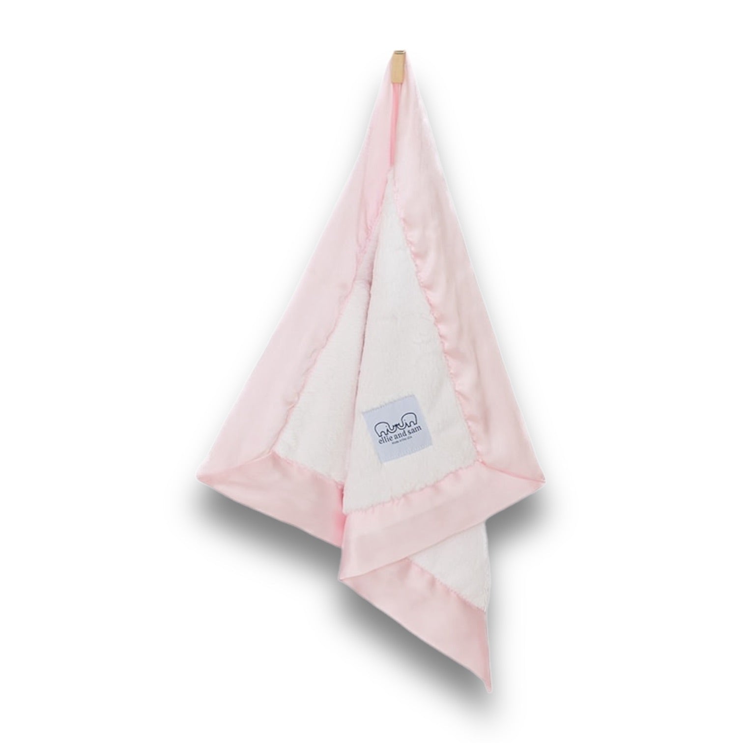 Luxury Baby Lovey Security Blanket with Satin Trim - Pink