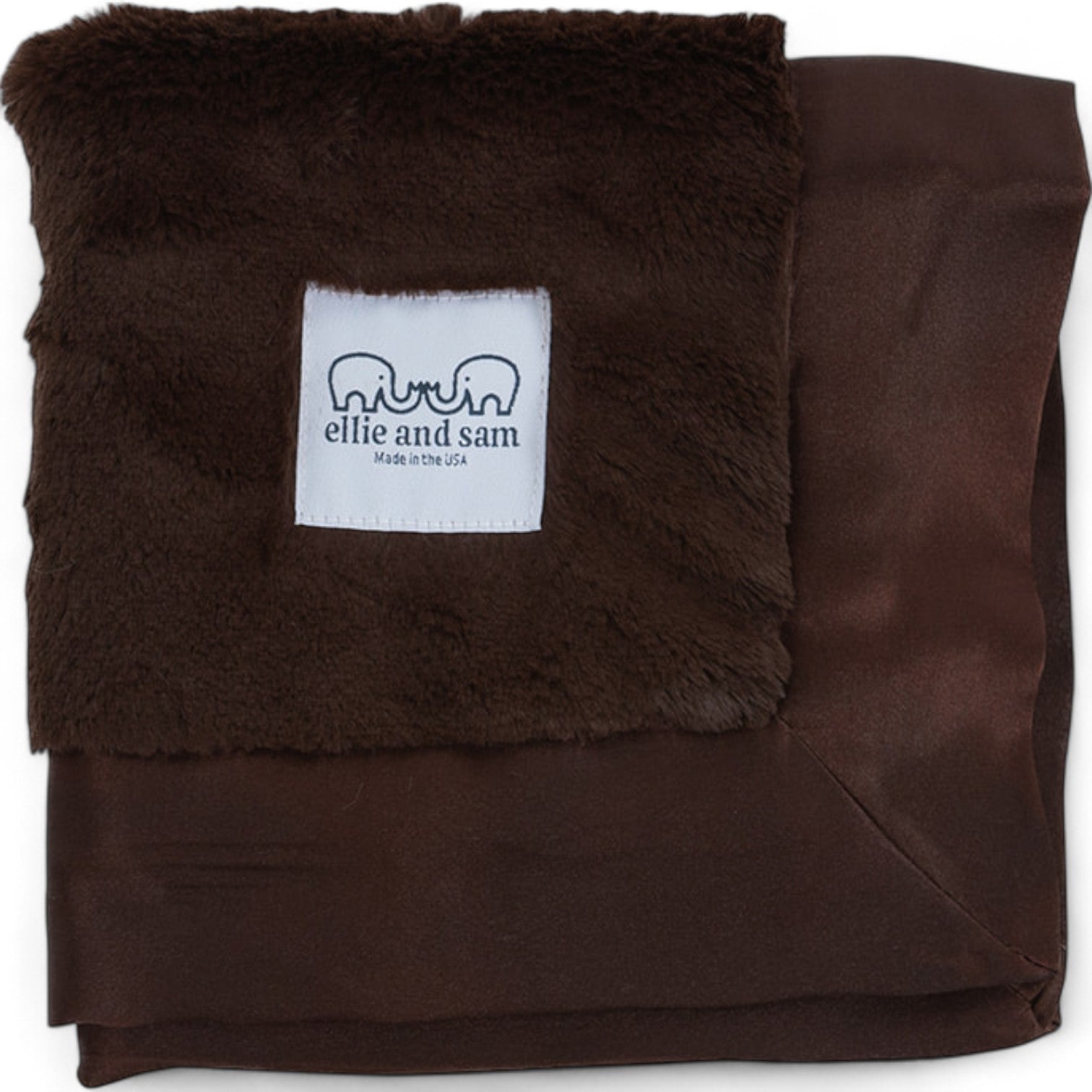 Luxury Baby Lovey Security Blanket with Satin Trim – Chocolate