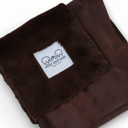 Luxury Baby Lovey with Satin Trim – Luxe | Chocolate