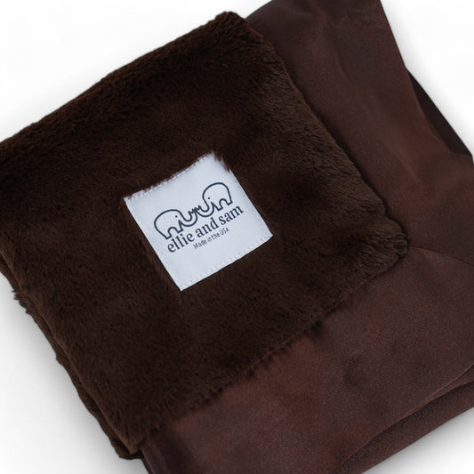 Luxury Baby Lovey with Satin Trim – Luxe | Chocolate