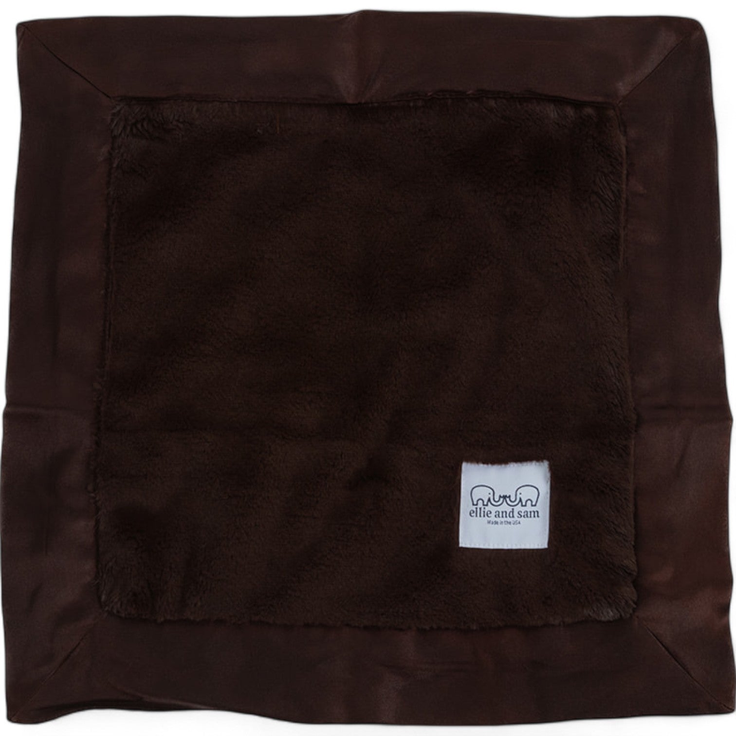 Luxury Baby Lovey Security Blanket with Satin Trim – Chocolate
