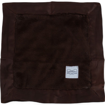 Luxury Baby Lovey Security Blanket with Satin Trim – Chocolate