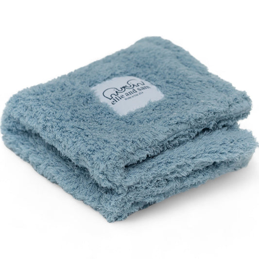 Chenille Baby Lovey Security Blanket – Classic | Powder Blue