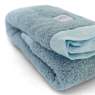 Chenille Baby Blanket with Satin Trim - Classic | Powder Blue