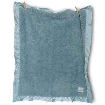 Chenille Baby Blanket with Satin Trim - Classic | Powder Blue