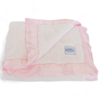 Classic Chenille Baby Blanket with Satin Trim - Pink