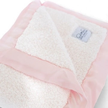 Classic Chenille Baby Blanket with Satin Trim - Pink