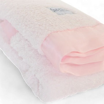 Classic Chenille Baby Blanket with Satin Trim - Pink