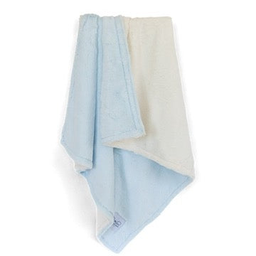 Luxury Duo Baby Blanket - Luxe | Blue-Ivory
