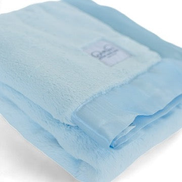 Luxury Baby Blanket with Satin Trim – Luxe | Blue