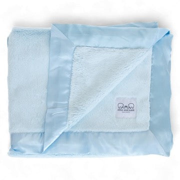 Luxury Baby Blanket with Satin Trim – Luxe | Blue