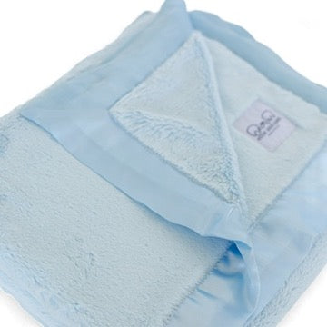 Luxury Baby Blanket with Satin Trim – Luxe | Blue