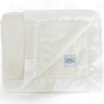 Luxury Baby Blanket with Satin Trim – Luxe | Ivory
