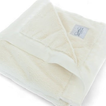 Luxury Baby Blanket with Satin Trim - Ivory