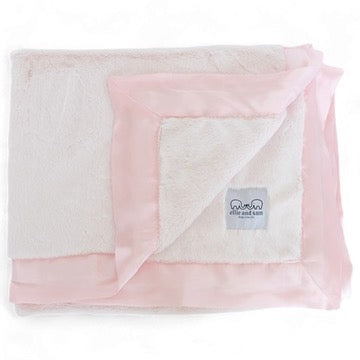 Luxury Baby Blanket with Satin Trim - Pink