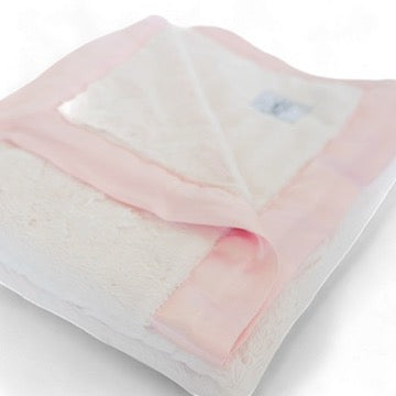 Luxury Baby Blanket with Satin Trim - Pink