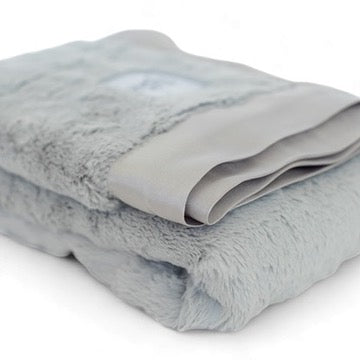 Luxury Baby Blanket with Satin Trim – Luxe | Silver