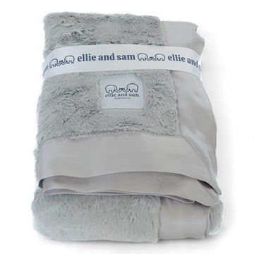 Luxury Baby Blanket with Satin Trim – Luxe | Silver