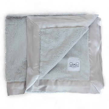 Luxury Baby Blanket with Satin Trim – Luxe | Silver