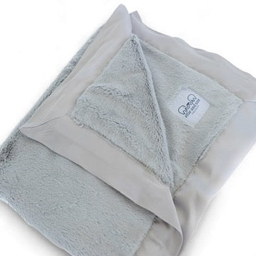 Luxury Baby Blanket with Satin Trim - Silver