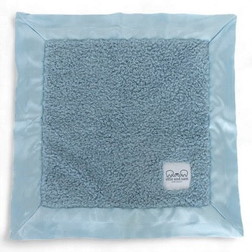 Classic Chenille Lovey Security Blanket with Satin Trim – Powder Blue