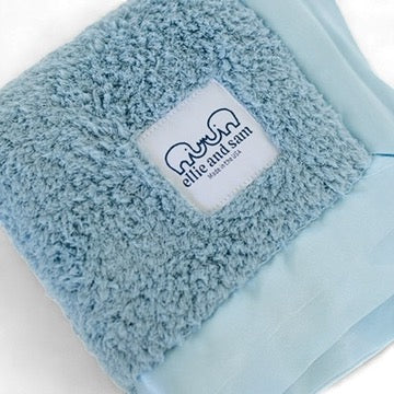 Chenille Lovey with Satin Trim - Classic | Powder Blue