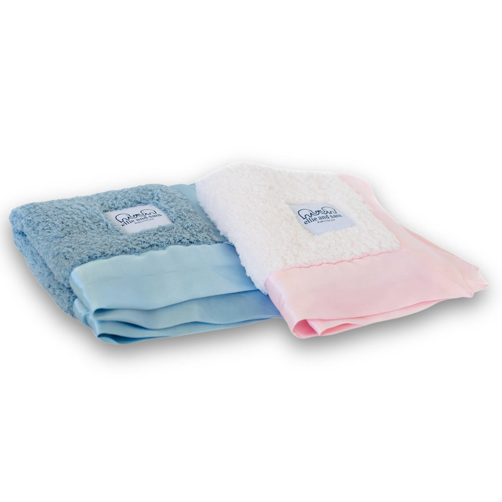 Classic Chenille Lovey Security Blanket with Satin Trim - Ivory