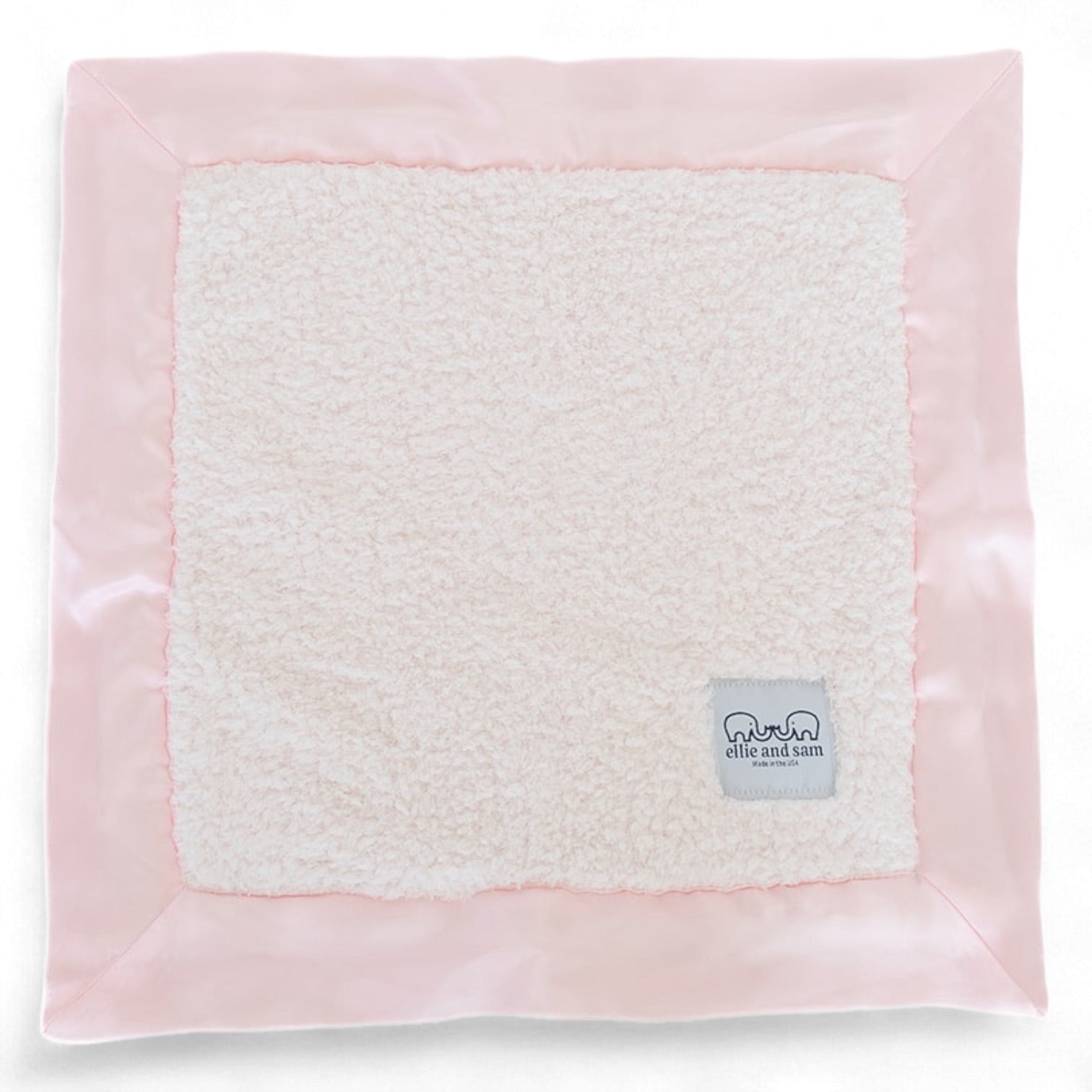 Classic Chenille Lovey Security Blanket with Satin Trim – Pink