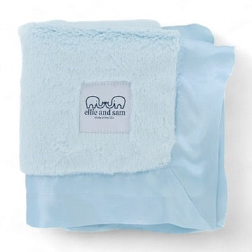 Luxury Baby Lovey with Satin Trim – Luxe | Blue