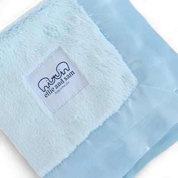 Luxury Baby Lovey with Satin Trim – Luxe | Blue