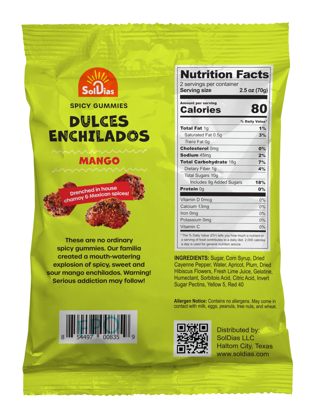Dulces Enchilados - Spicy Mango Gummies 5 oz