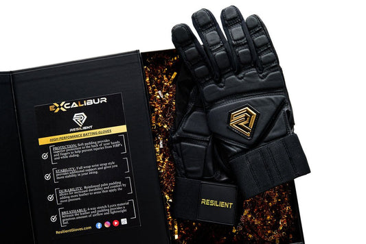 Excalibur Fastpitch Batting gloves - Black and Gold