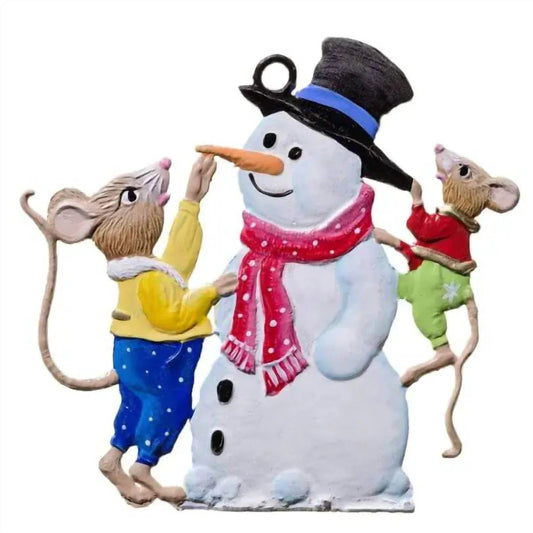 Mice With Snowman Ornament