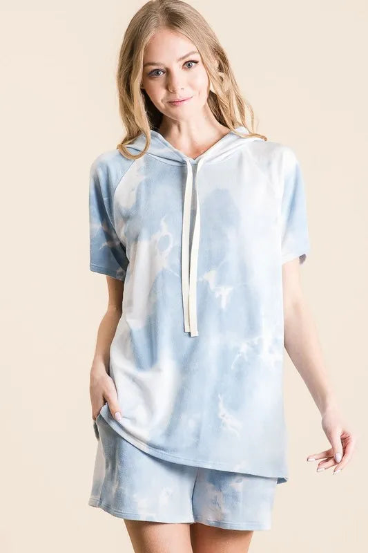 BiBi Tie Dye French Terry Hoodie Top and Bottom Set