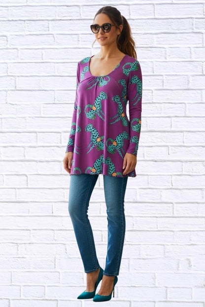 Sibella Pleated Front Long Sleeve Blouse