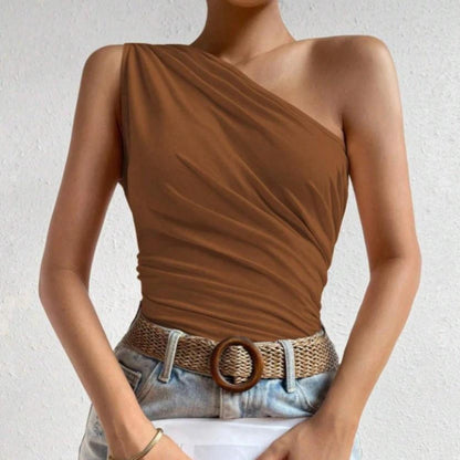 Summer Casual Polyester Short-sleeved Blouse For Women
