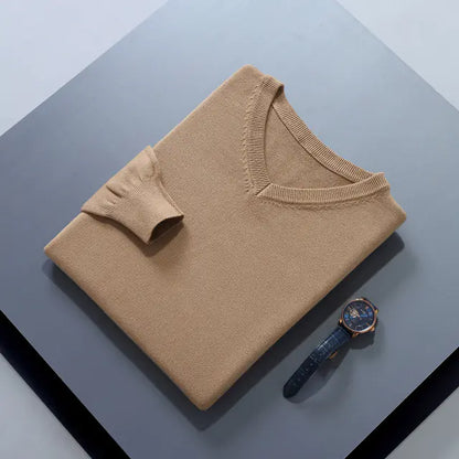 Men's V-Neck Cashmere Sweater - Soft Warm Pullover