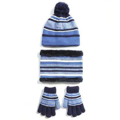 Kids Winter Warm Knitted Hat Scarf Gloves Set