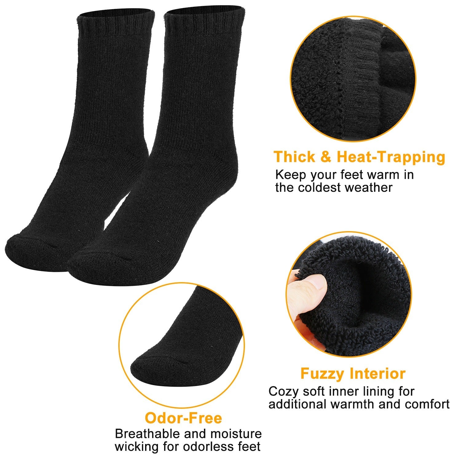 3 Pairs Men Warm Wool Socks